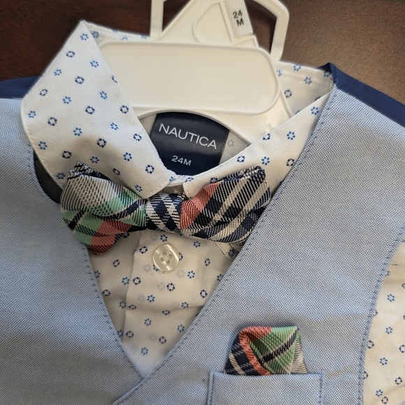 🖤 Light Blue Vest and Pants with Bow Tie - Picture 4 of 4